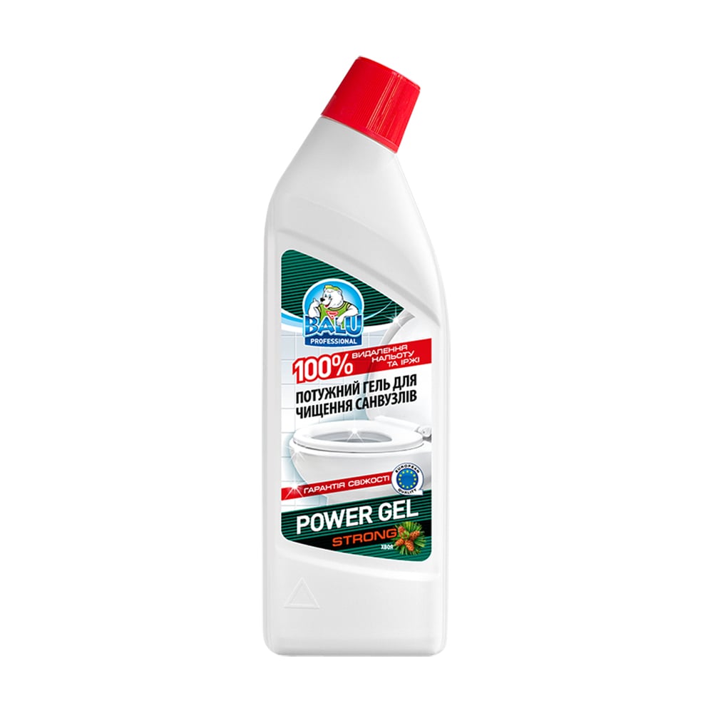 Гель для чищення санвузлів BALU Professional Strong Power Gel Видалення нальоту та іржі Хвоя, 1 л
