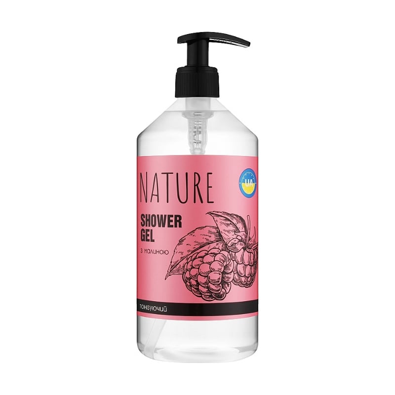 Гель для душу Bioton Cosmetics Nature Shower Gel Тонізувальний, з малиною, 900 мл