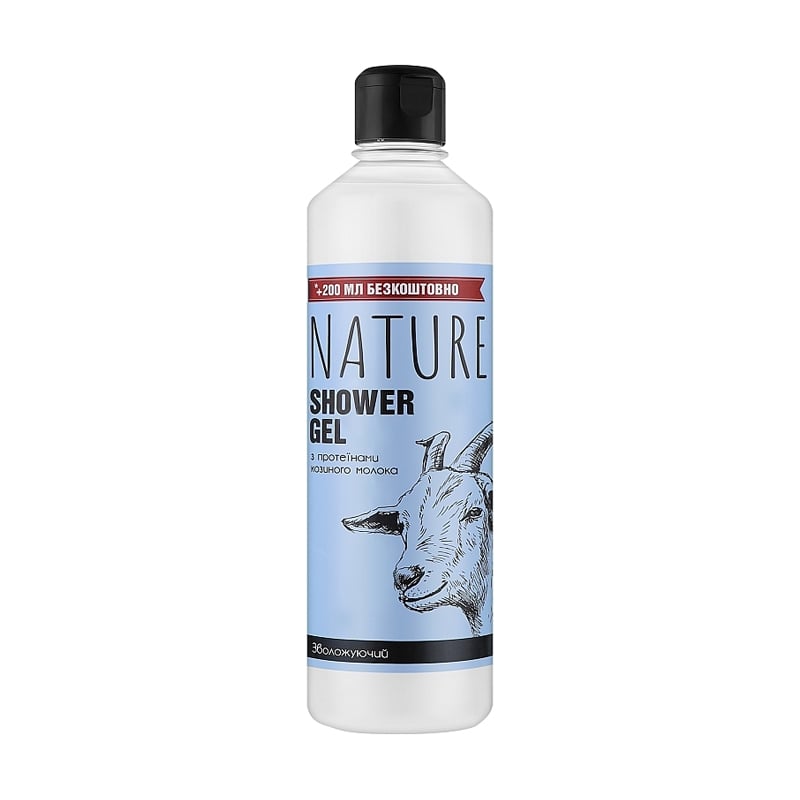 Гель для душу Bioton Cosmetics Nature Shower Gel Зволожувальний, з протеїнами козячого молока, 500 мл