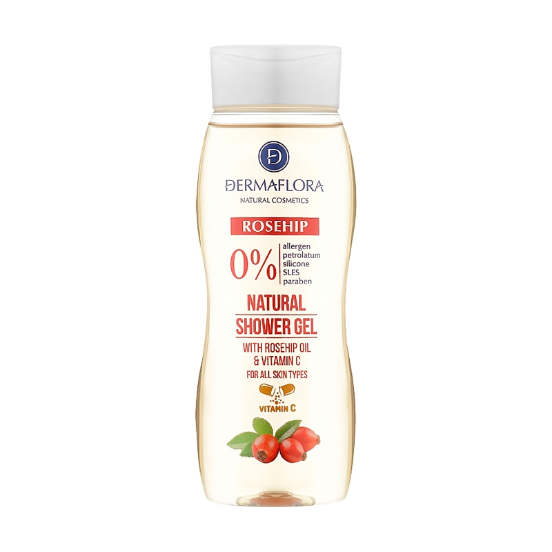 Гель для душу Dermaflora Rosehip Natural Shower Gel, 250 мл