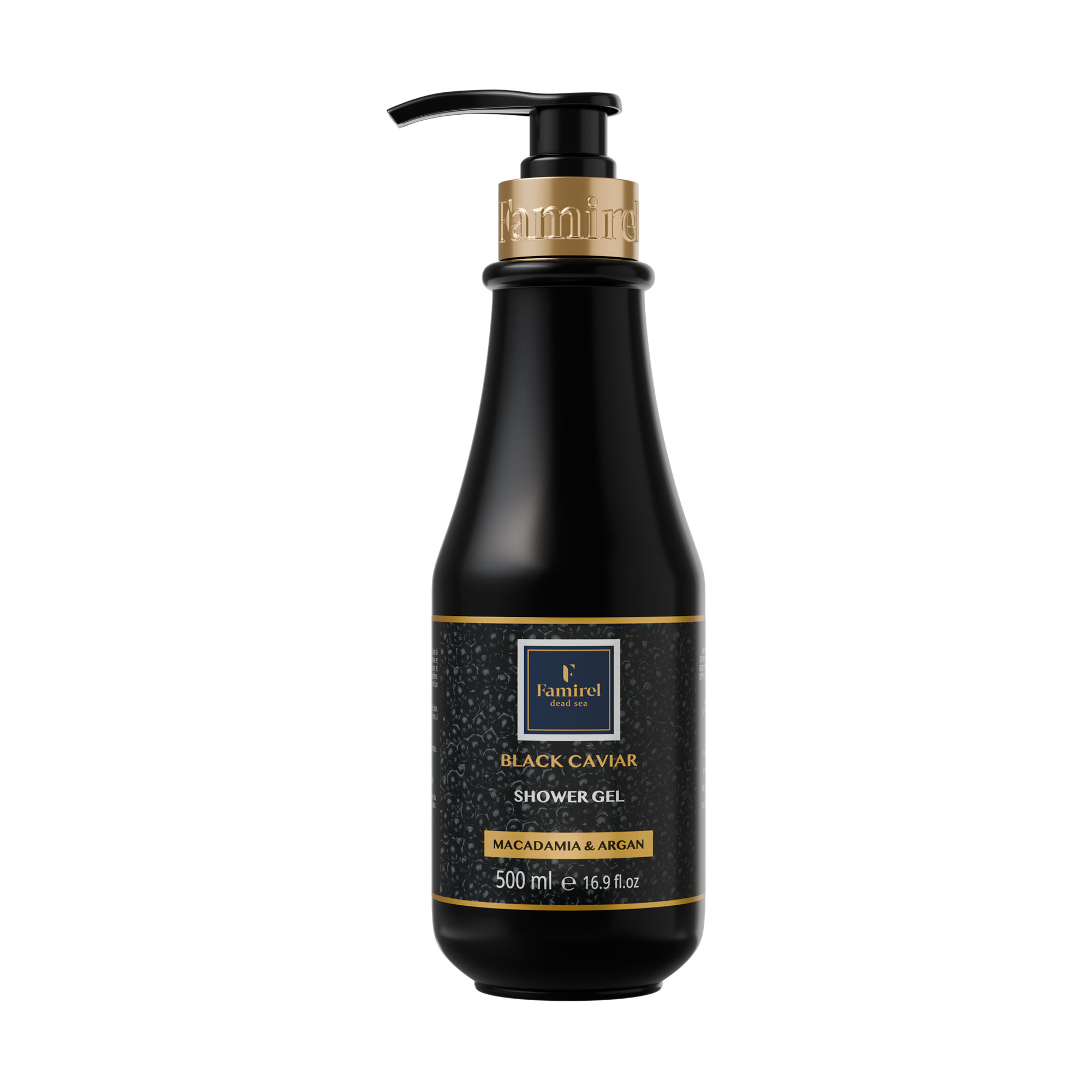 Гель для душу Famirel Black Caviar Shower Gel з екстрактом чорної ікри, макадамією та аргани, 500 мл