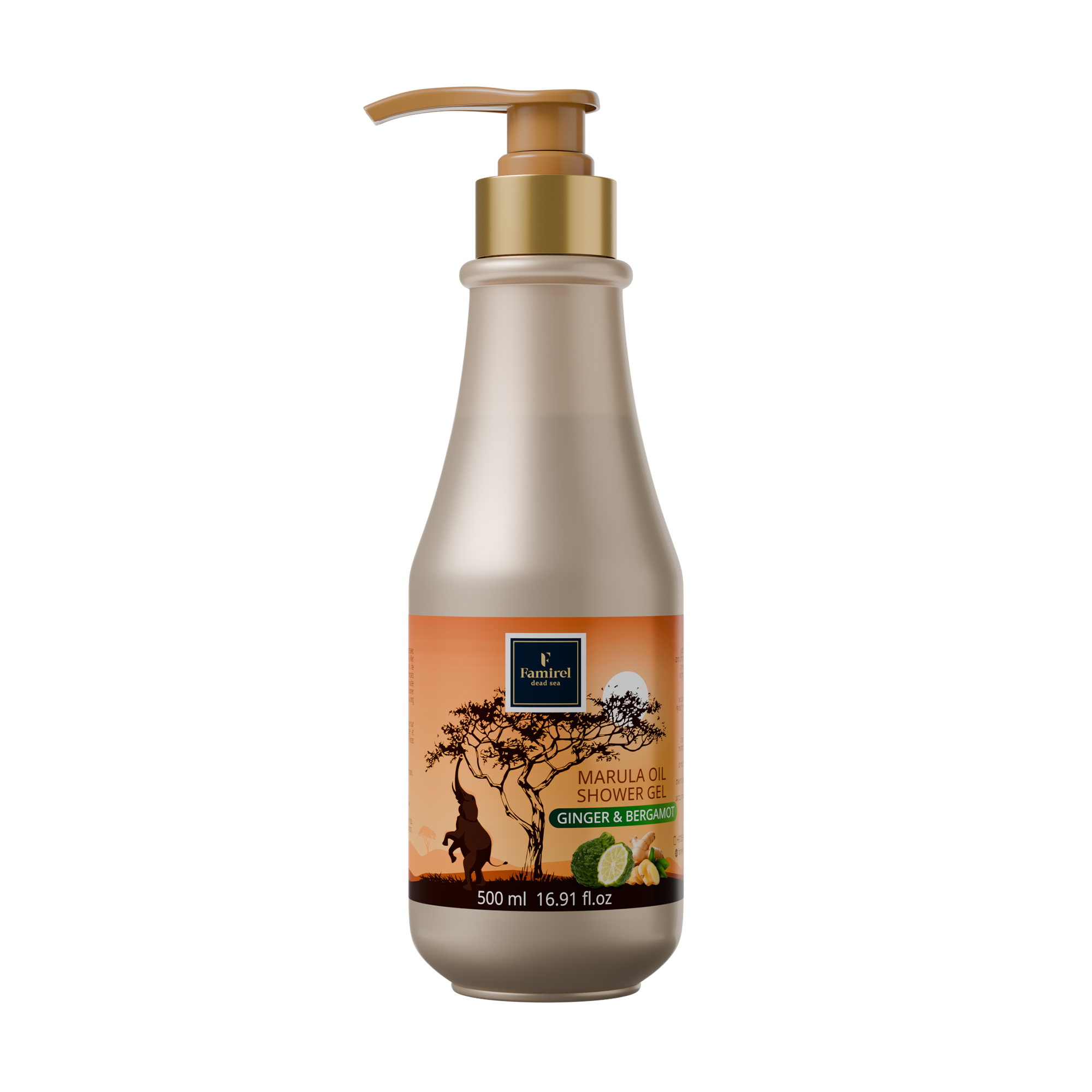 Гель для душу Famirel Marula Oil Імбир та бергамот, 500 мл