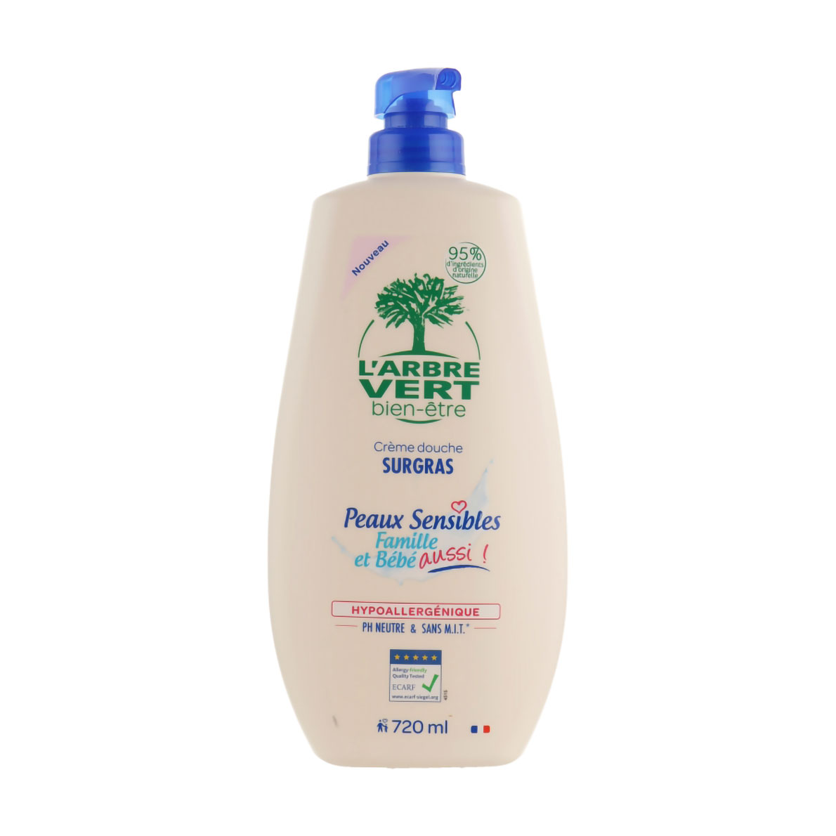 Гель для душу L'Arbre Vert Family &amp; Baby Sensitive для чутливої шкіри, гіпоалергенний, 720 мл