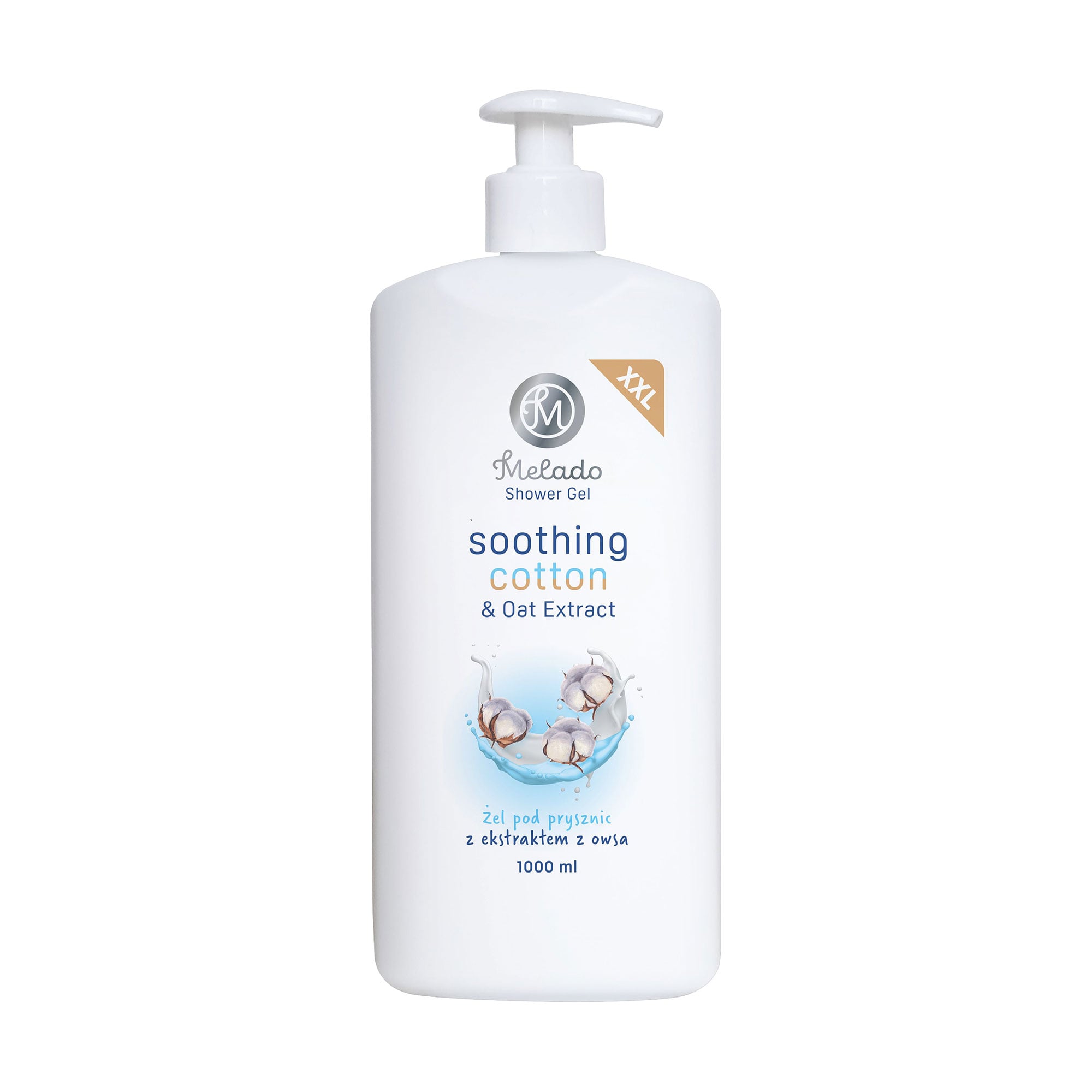 Гель для душу Melado Soothing Shower Gel з екстрактом бавовни та вівса, 1 л