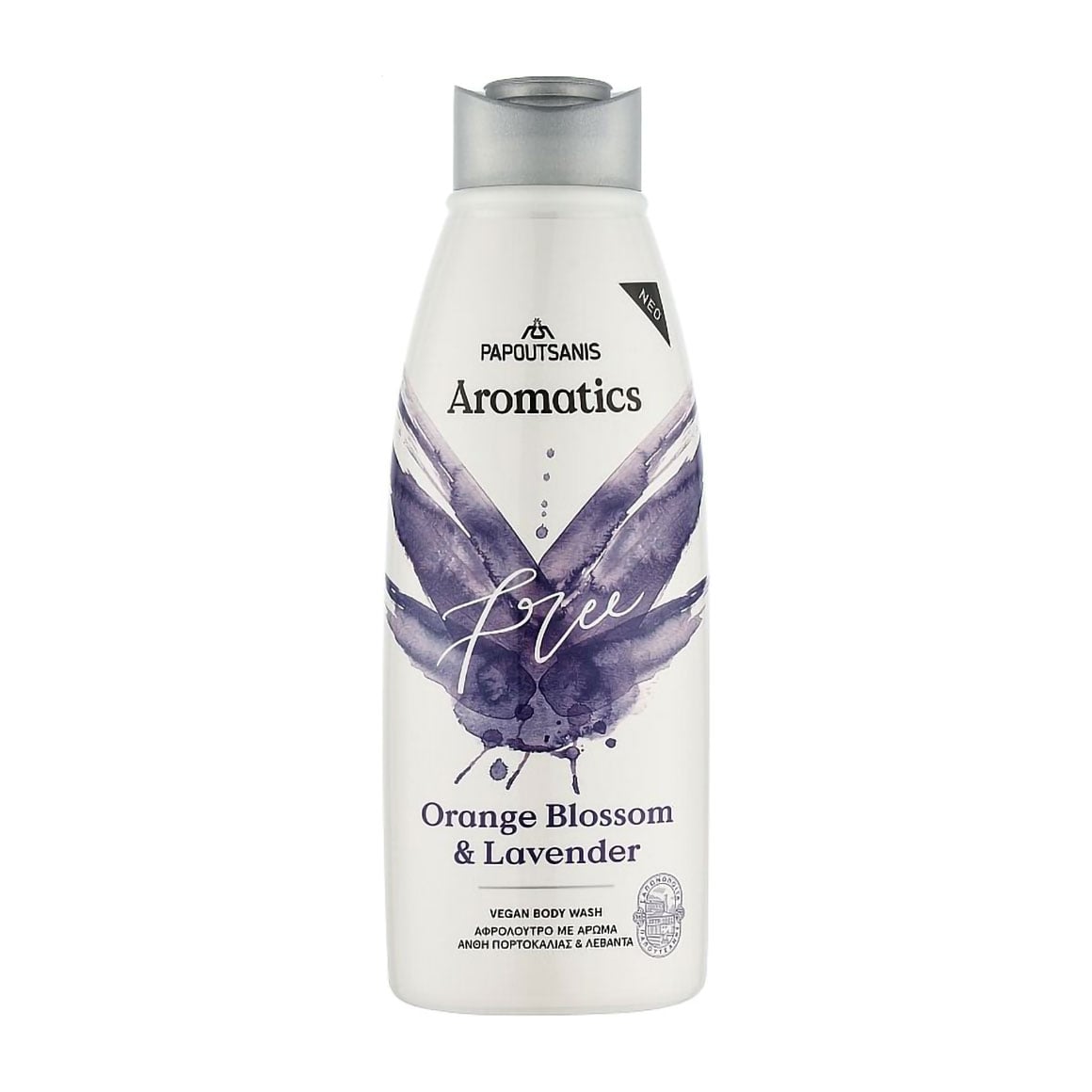 Гель для душу Papoutsanis Aromatics Vegan Shower Gel Free Лаванда та квіти апельсину, 600 мл