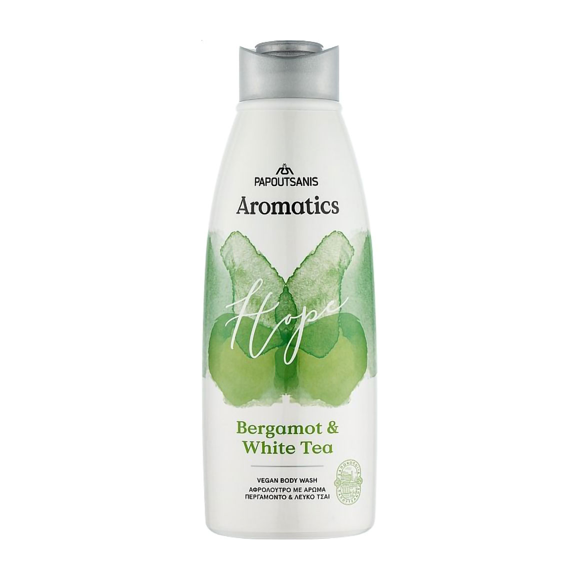 Гель для душу Papoutsanis Aromatics Vegan Shower Gel Hope Бергамот та білий чай, 600 мл