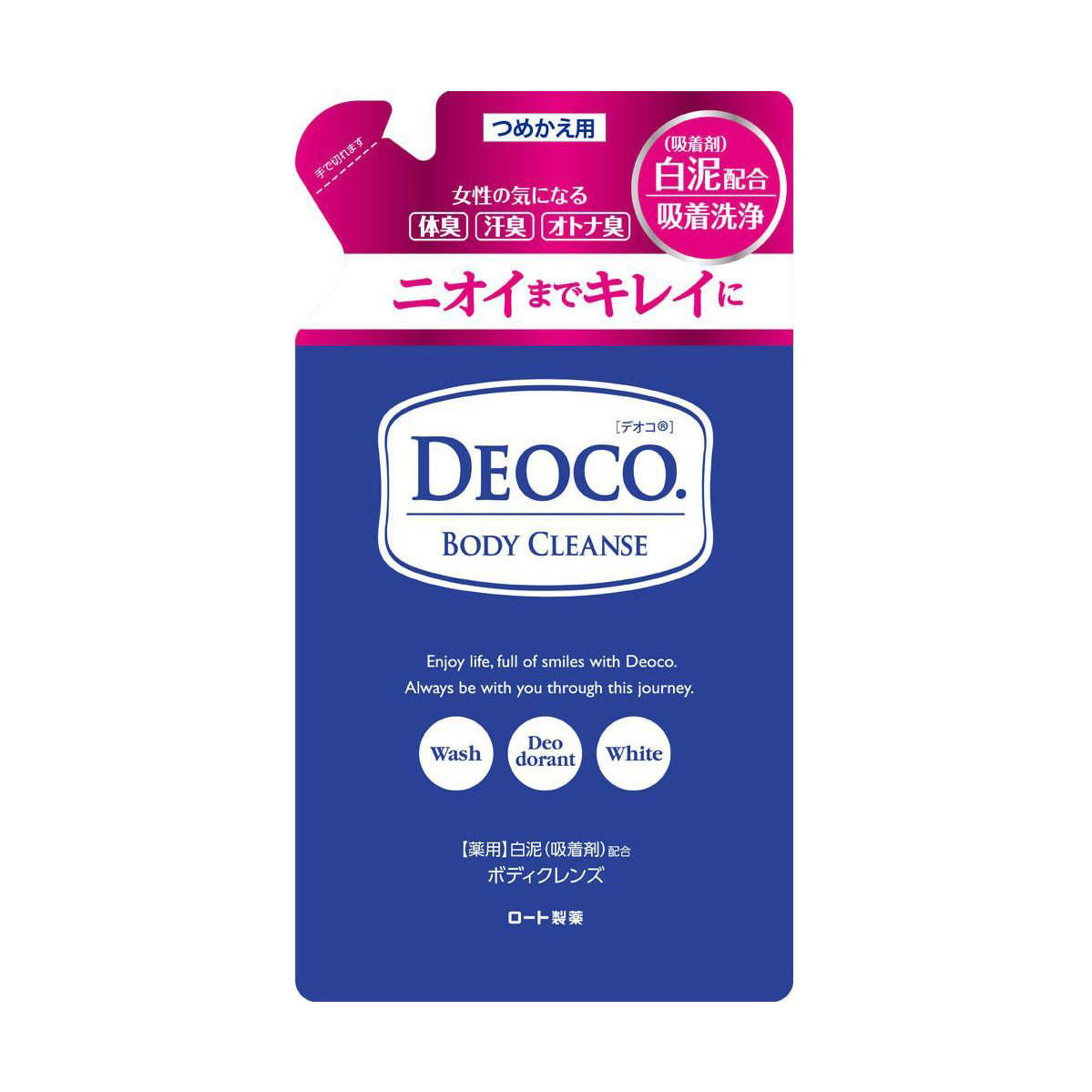 Гель для душу Rohto Deoco Body Cleanse проти вікового запаху тіла, 250 мл (дой-пак)