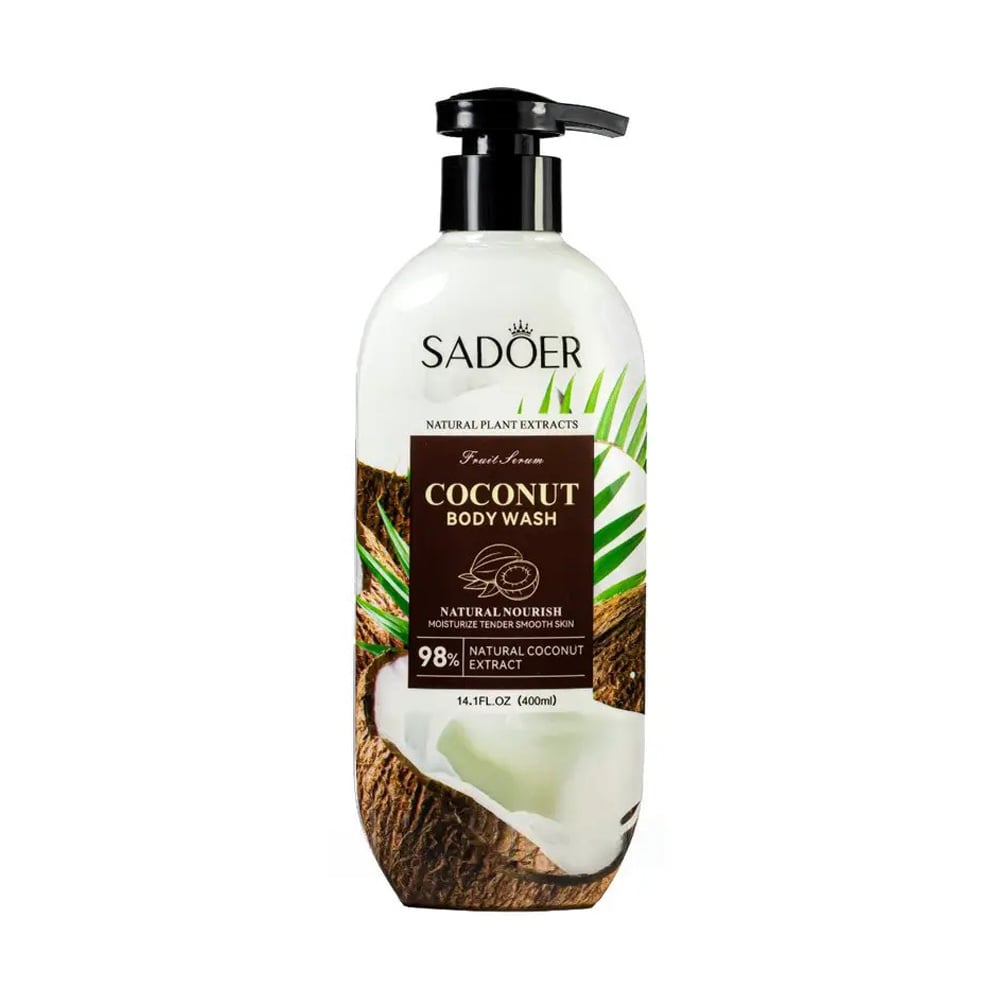 Гель для душу Sadoer Natural Plant Extracts Body Wash, Coconut, 400 мл