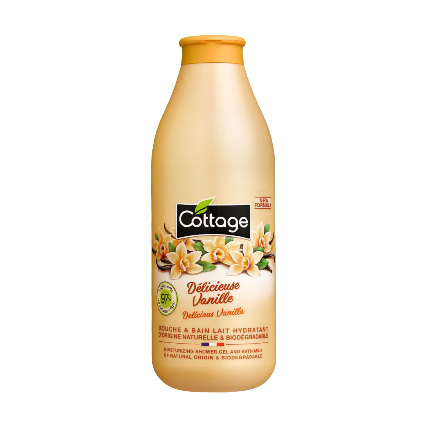 Гель для душу та молочко для ванни 2 в 1 Cottage Shower Gel, Delicious Vanilla, 750 мл