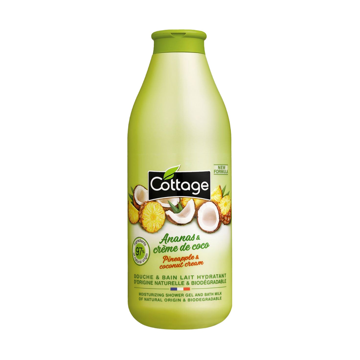 Гель для душу та молочко для ванни 2 в 1 Cottage Shower Gel and Bath Milk, Pineapple &amp; Coconut Cream, 750 мл