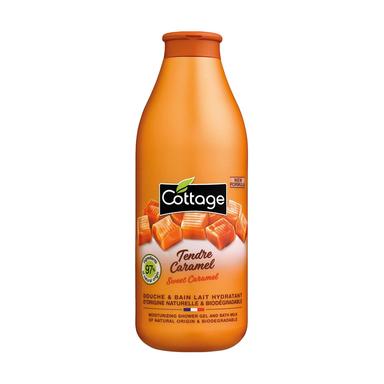 Гель для душу та молочко для ванни 2 в 1 Cottage Shower Gel and Bath Milk, Sweet Caramel, 750 мл