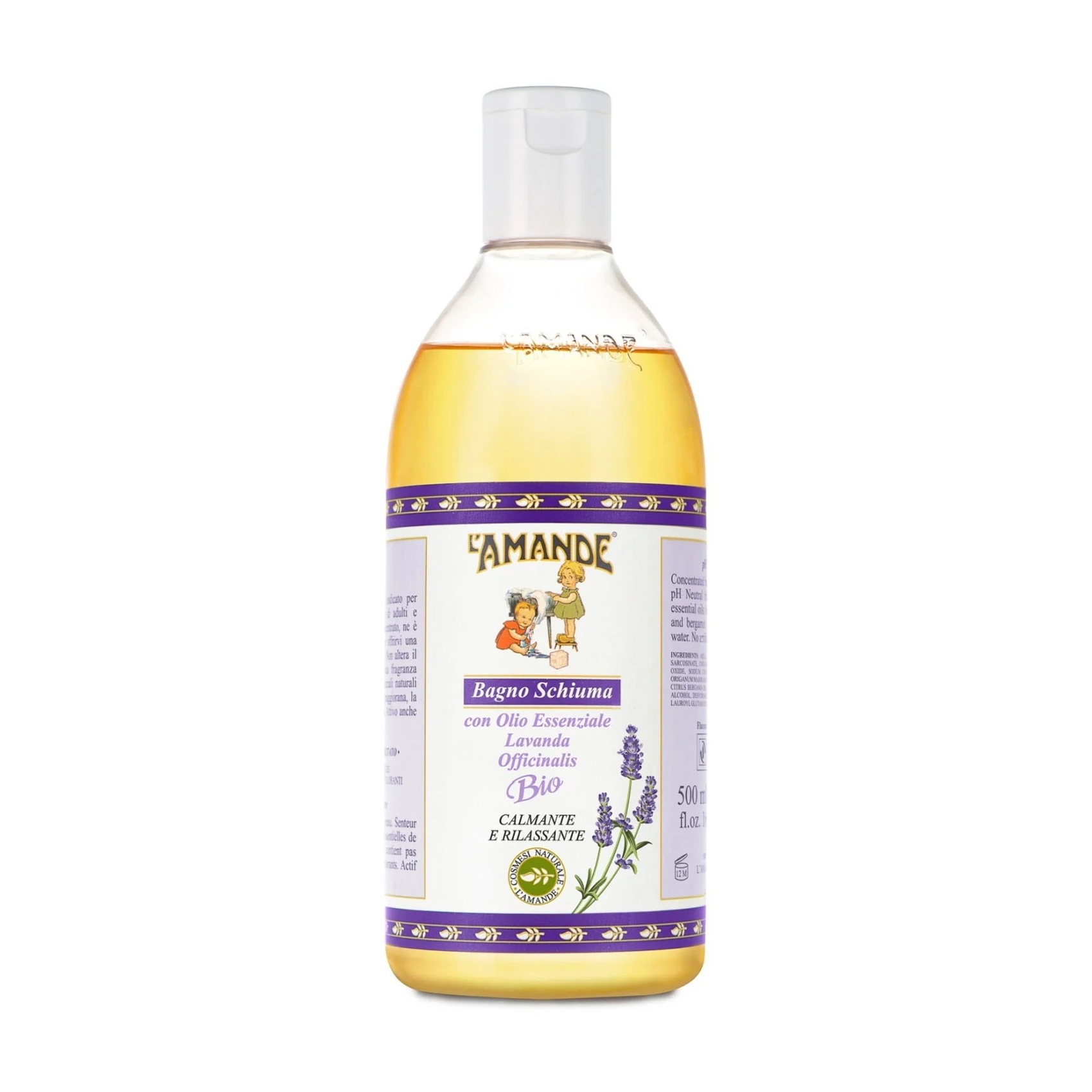 Гель для душу та піна для ванни L'Amande Organic Piedmont Lavender Officinalis Bath Foam П'ємонт, з ефірною олією лаванди, 500 мл