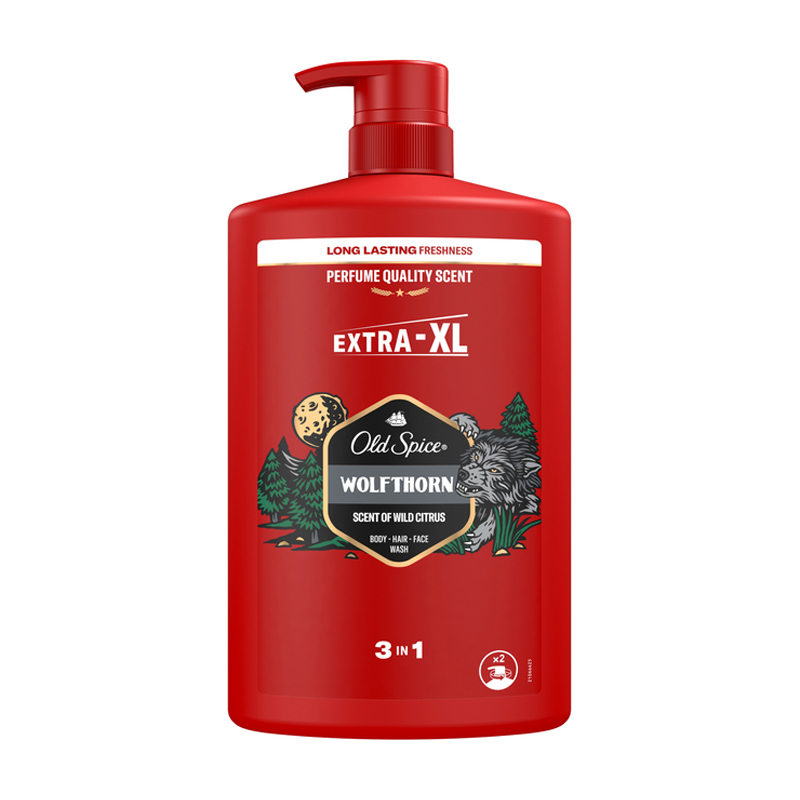 Гель для душу та шампунь 3 в 1 Old Spice Wolfthorn, 1 л