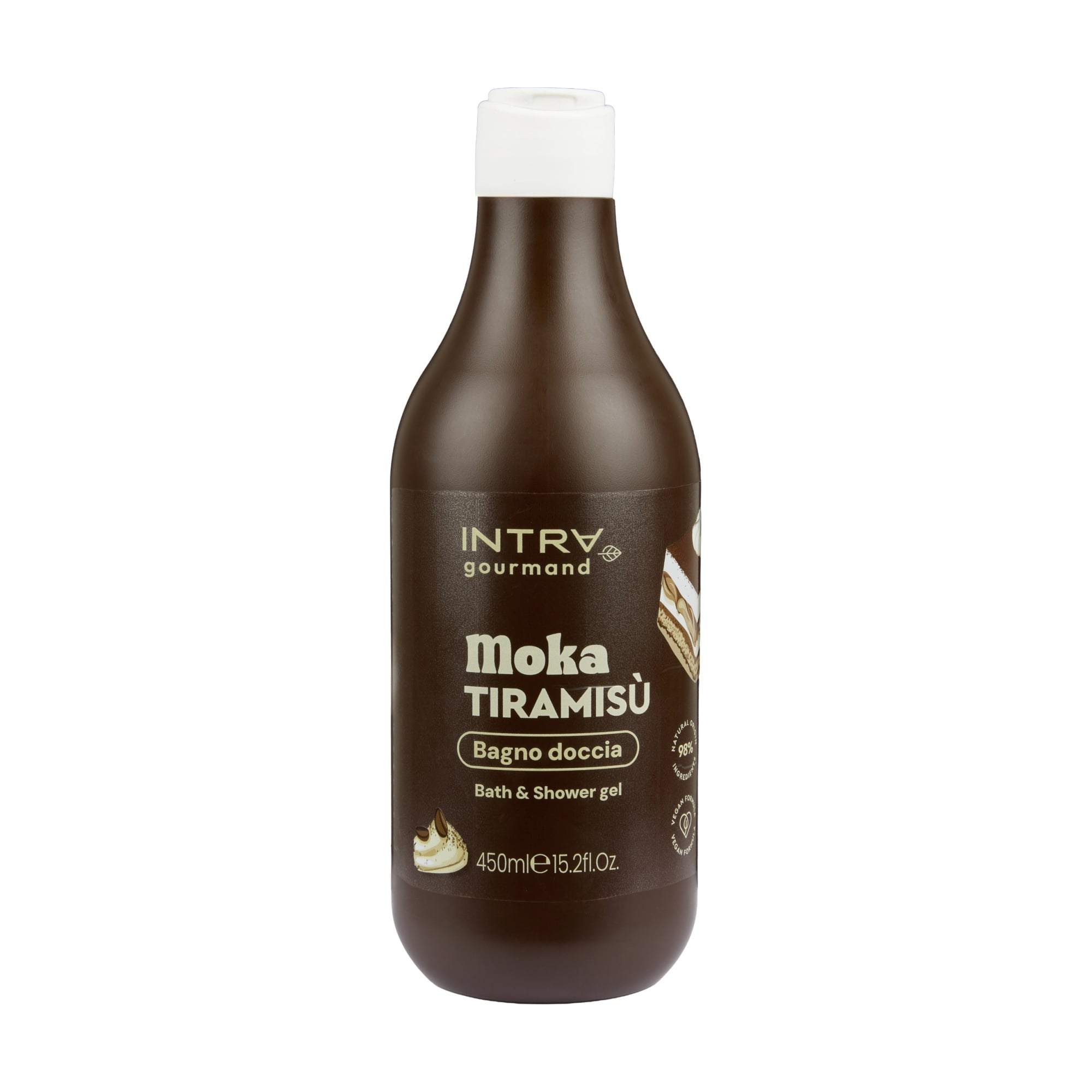 Гель для душу та ванни Intra Gourmand Moka Tiramisu Bath &amp; Shower Gel Тірамісу, 450 мл