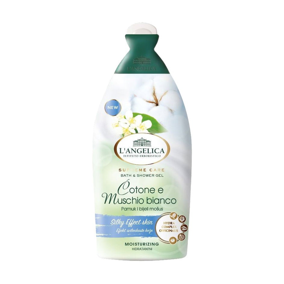 Гель для душу та ванни L'angelica Supreme Care Bath &amp; Shower Gel Оксамит, з бавовною та білим мускусом, 500 мл