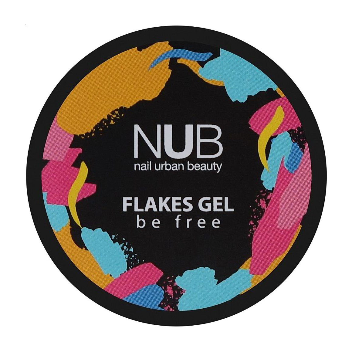 Гель для дизайну нігтів NUB Flakes Gel з декоративними пластівцями, 01 Білий, 5 г