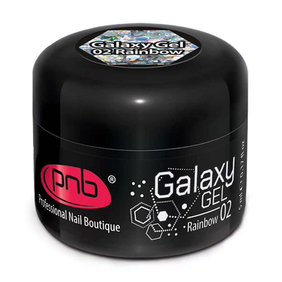 Гель для дизайну нігтів PNB UV/LED Galaxy Gel 02 Rainbow, 5 мл