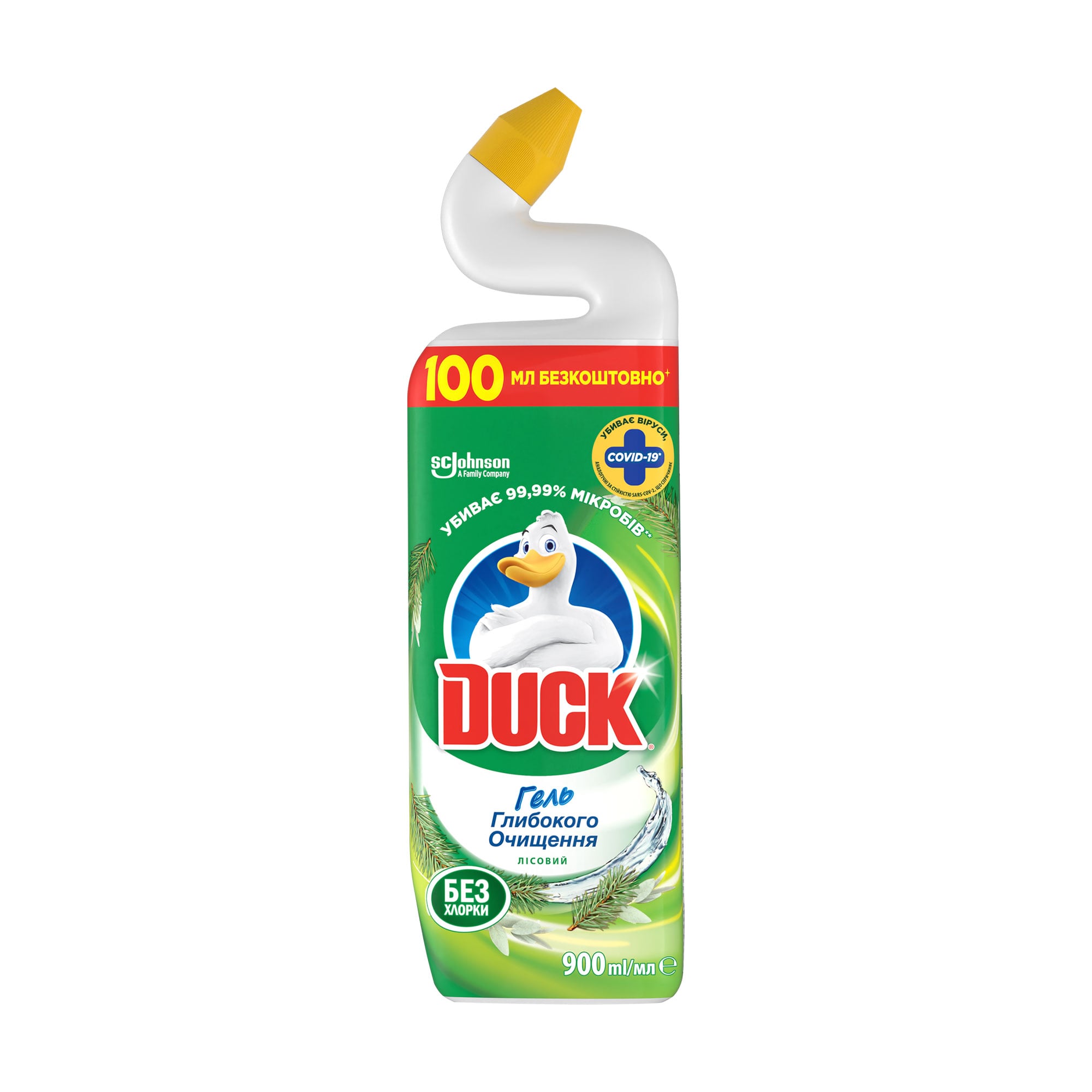 Гель для глибокого очищення туалету Duck Лісовий, гігієна та білизна, 900 мл
