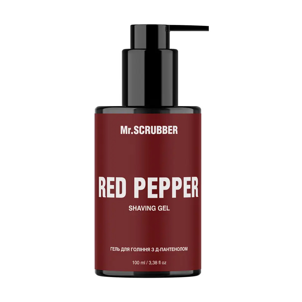 Гель для гоління Mr.Scrubber Red Pepper Shaving Gel з Д-пантенолом, 100 мл