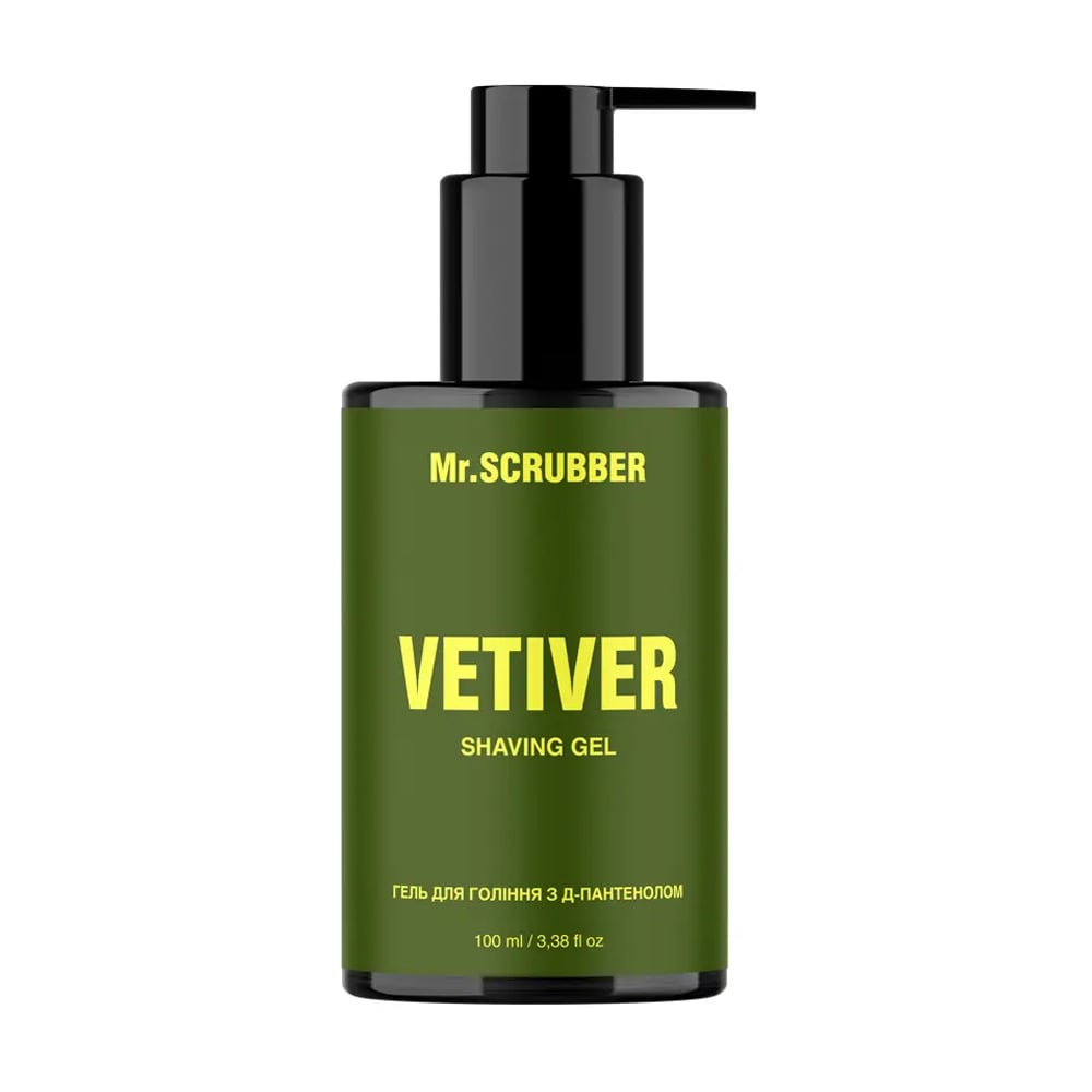 Гель для гоління Mr.Scrubber Vetiver Shaving Gel з Д-пaнтeнoлoм, 100 мл