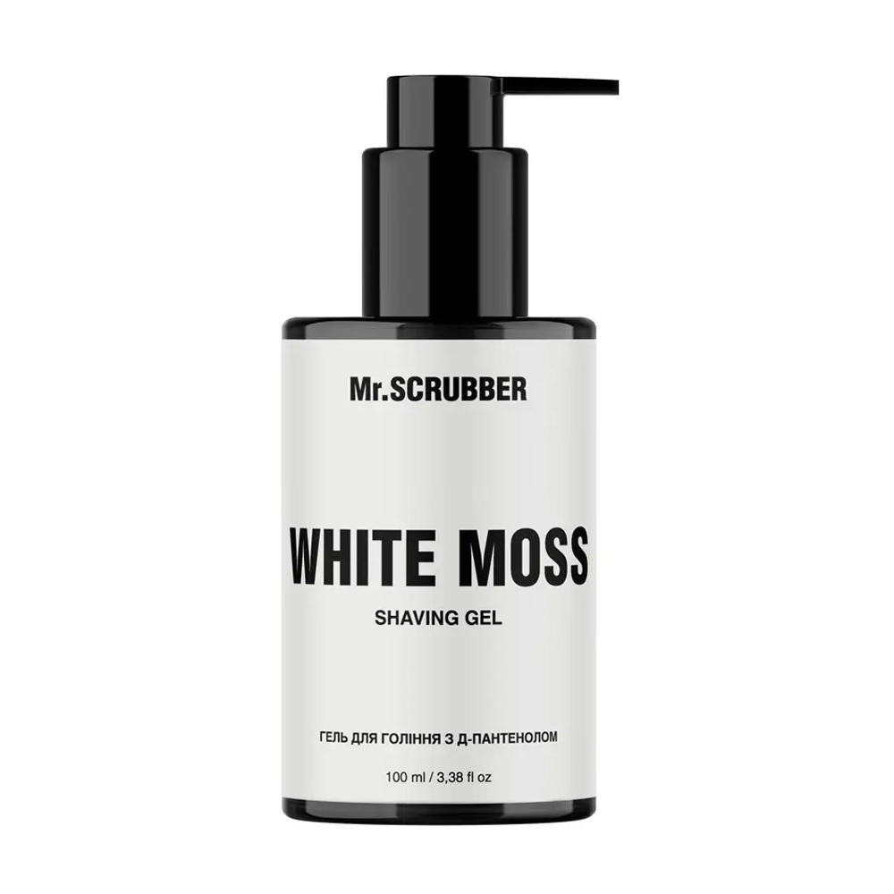 Гель для гоління Mr.Scrubber White Moss Shaving Gel з Д-пaнтeнoлoм, 100 мл
