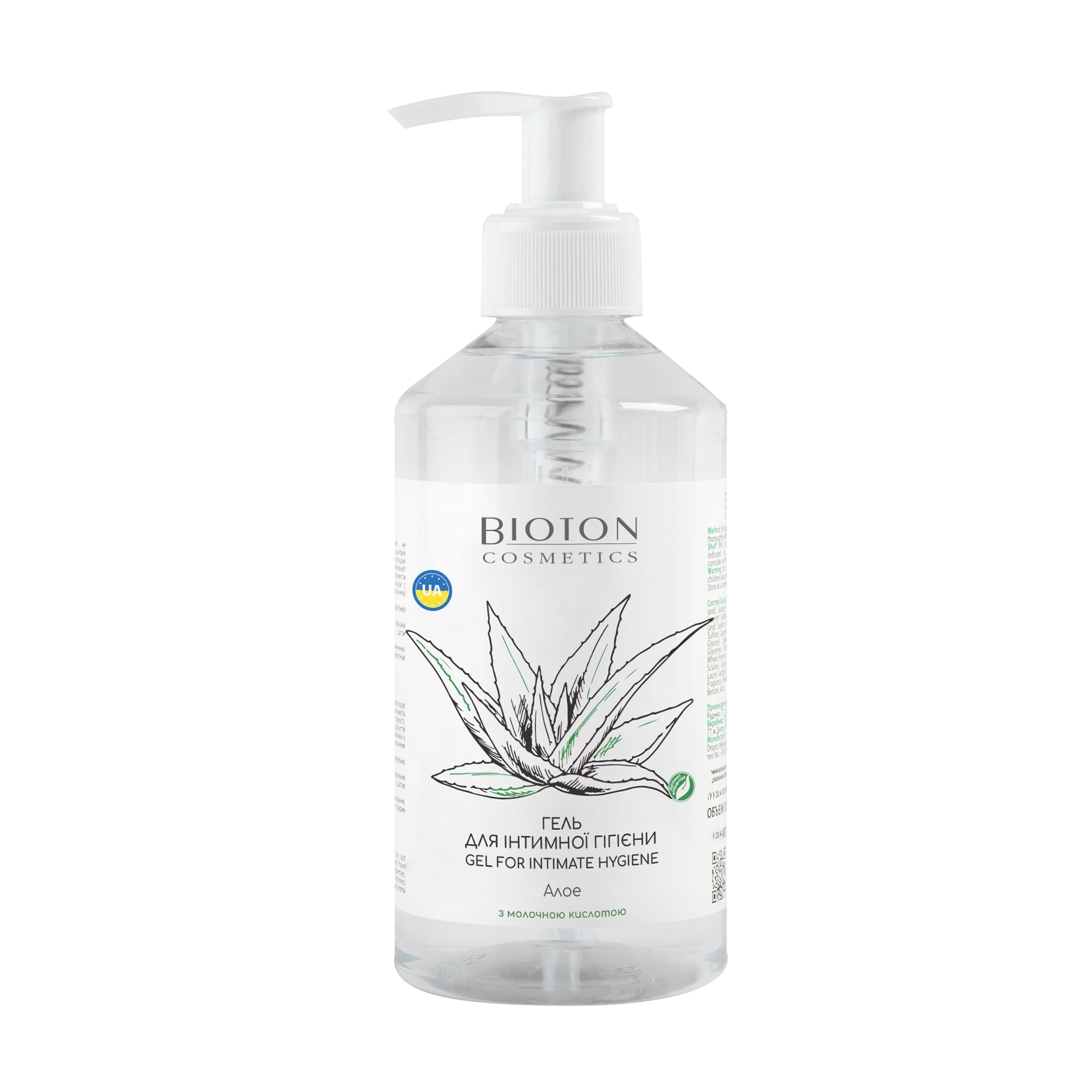 Гель для інтимної гігієни Bioton Cosmetics Gel For Intimate Hygiene Алое, з молочною кислотою, 300 мл
