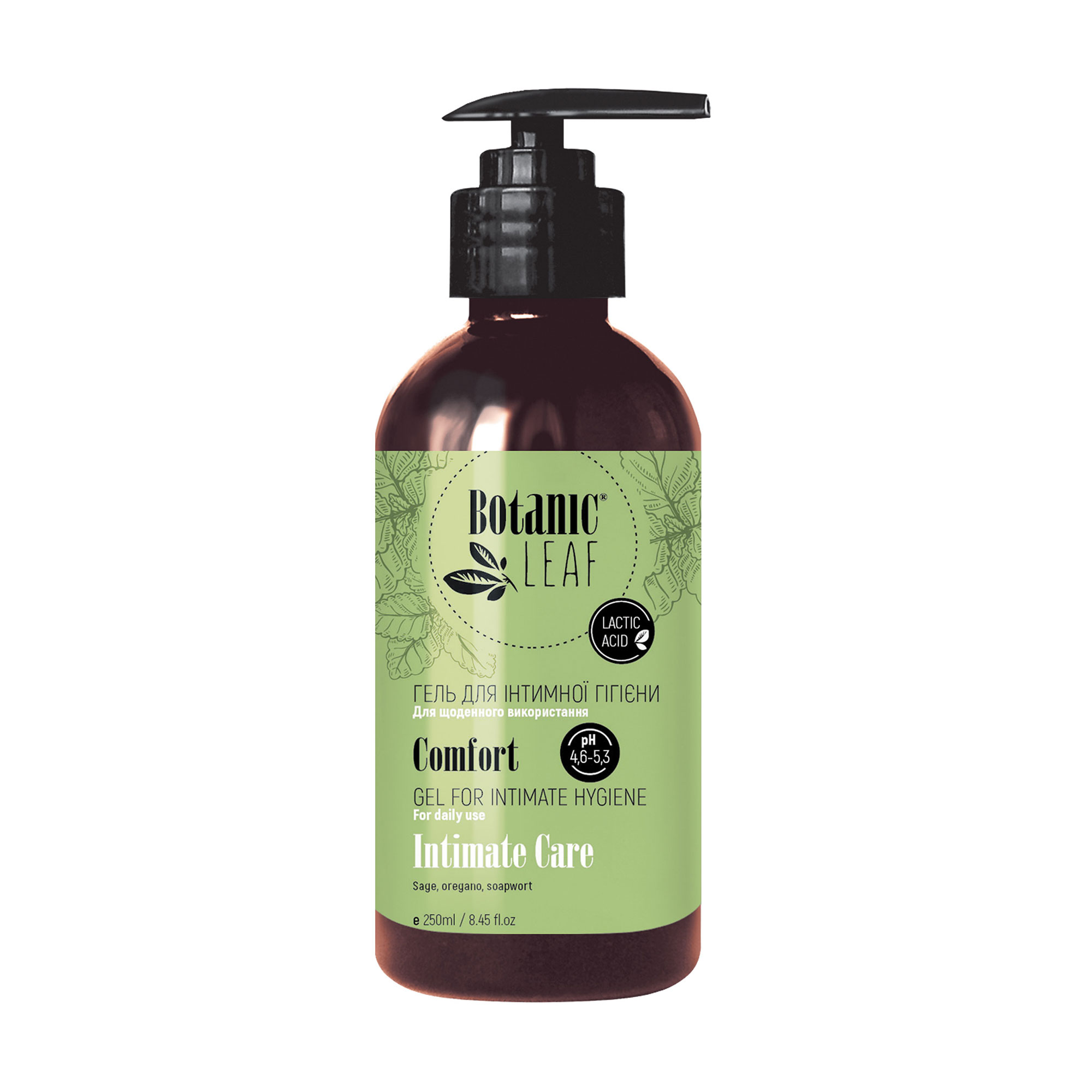 Гель для інтимної гігієни Botanic Leaf Comfort Intimate Care для щоденного використання, 250 мл