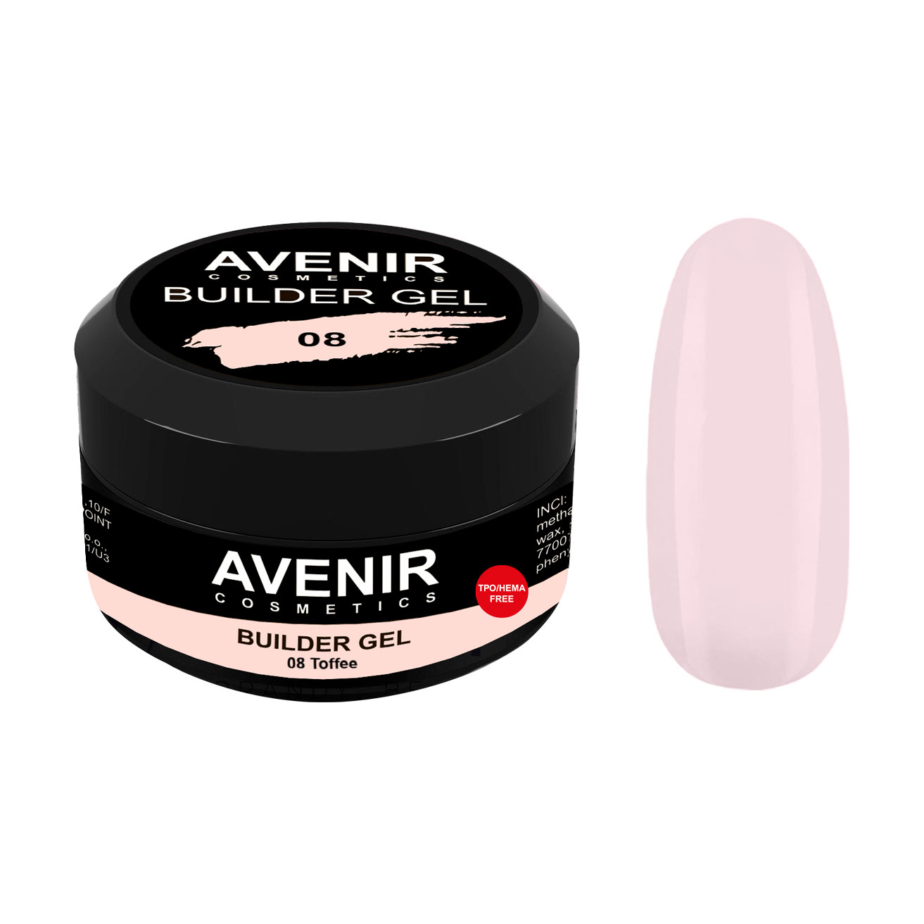 Гель для нарощування нігтів Avenir Cosmetics Builder Gel Pro 08 Toffee, 50 мл