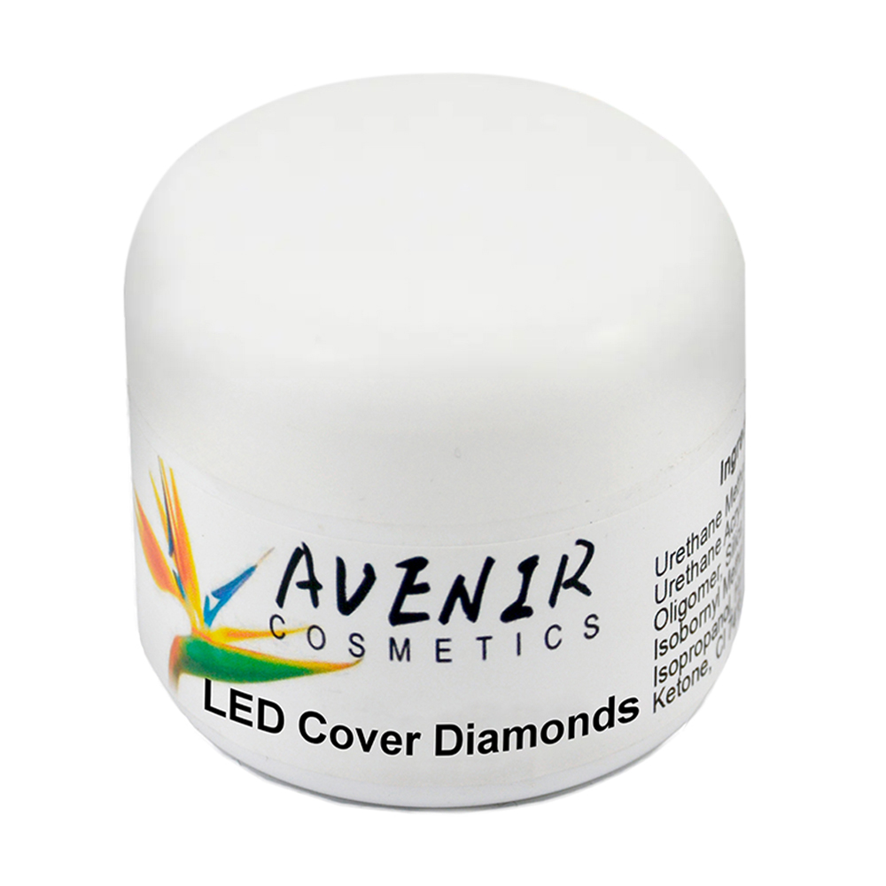 Гель для нарощування нігтів Avenir Cosmetics LED Cover Diamonds з шимером, 15 мл