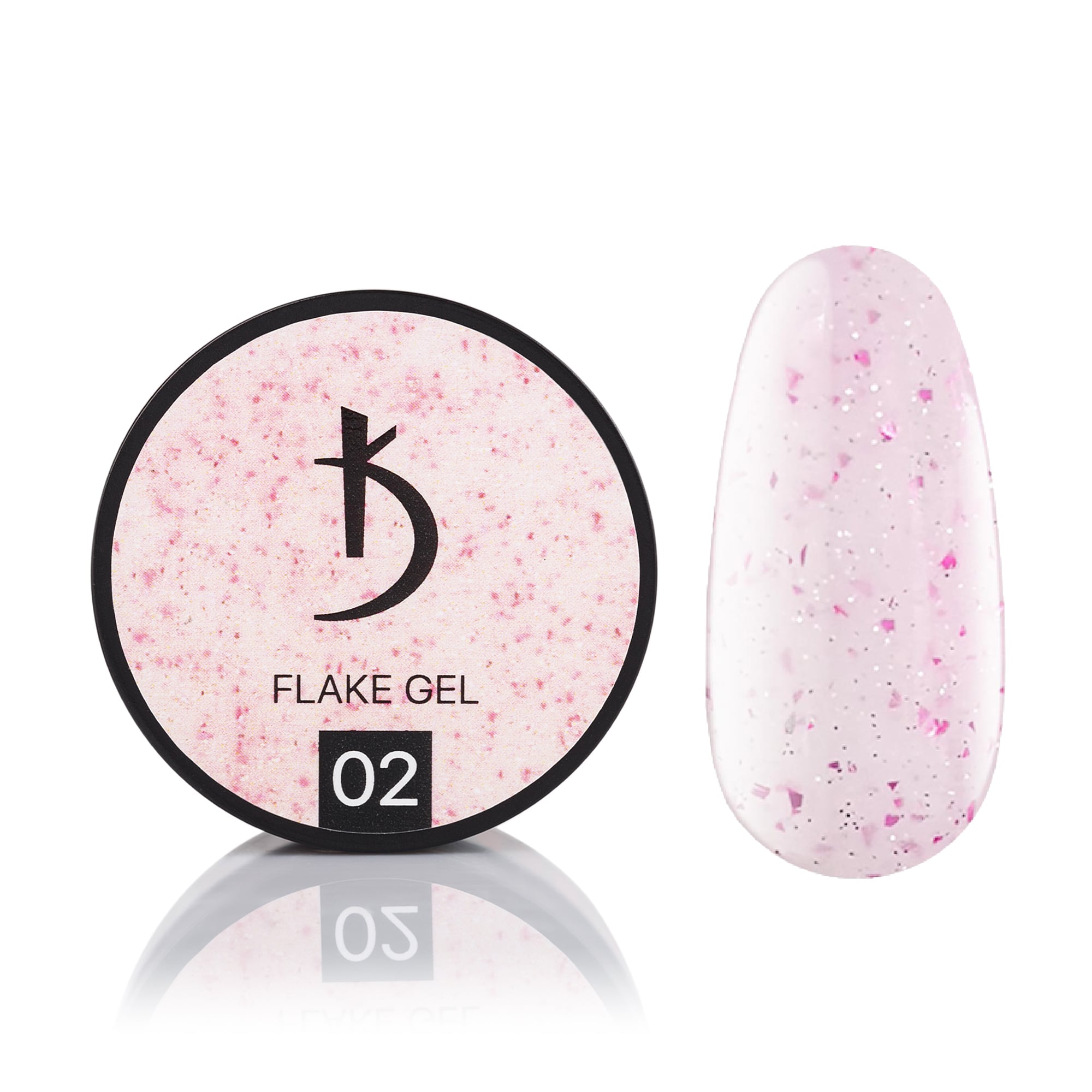 Гель для нарощування нігтів Kodi Professional Flake Gel з пластівцями 02, 13 г