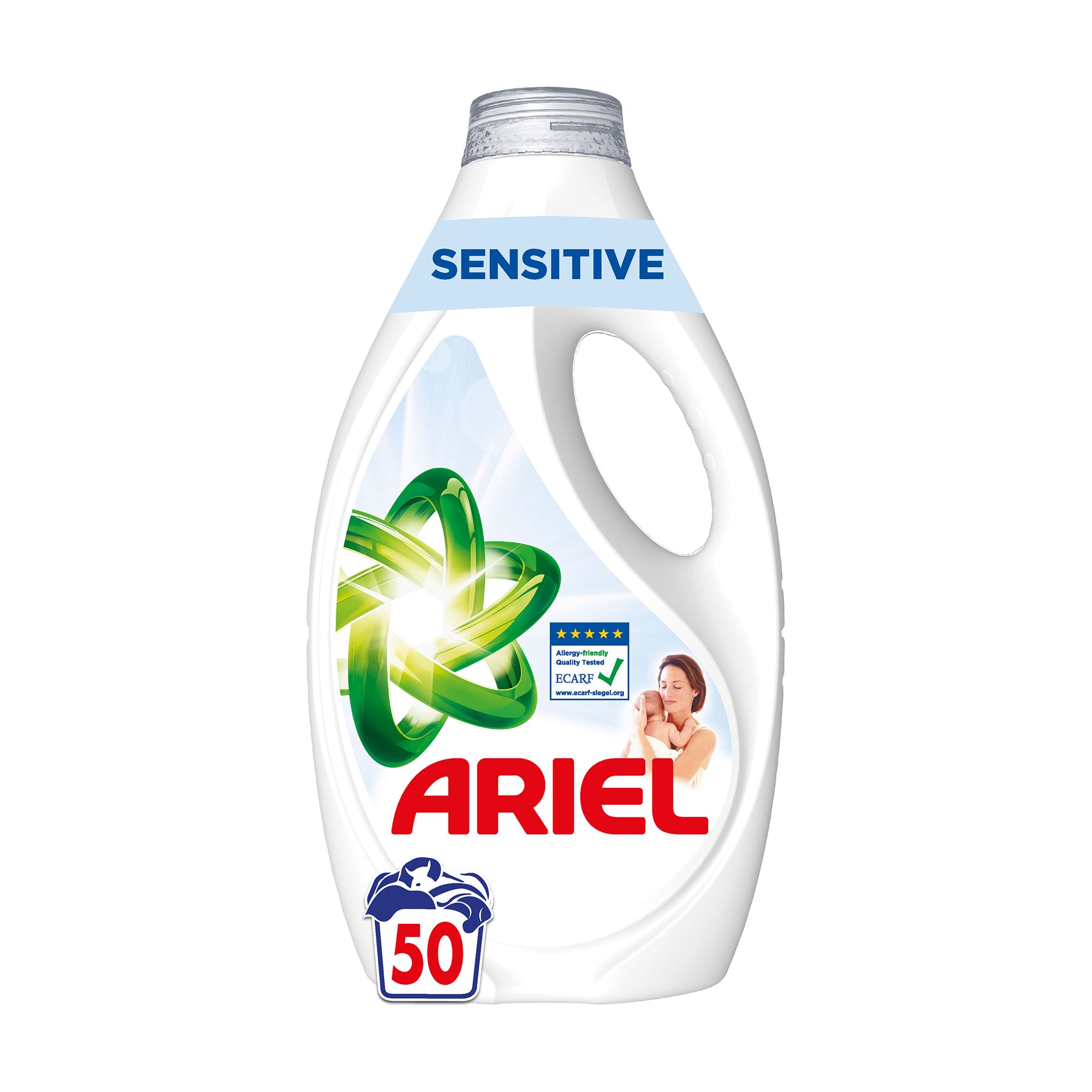 Гель для прання ARIEL Sensitive для чутливої шкіри, 50 циклів прання, 2.25 л