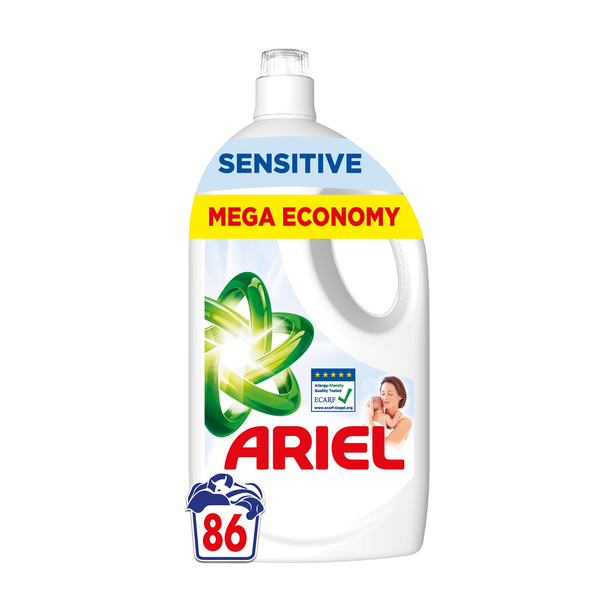 Гель для прання ARIEL Sensitive для чутливої шкіри, 86 циклів прання, 3.87 л