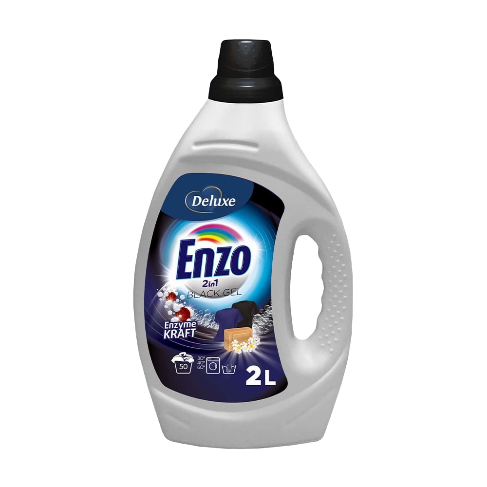 Гель для прання Deluxe Enzo 2 in 1 Black Gel для чорних речей, 50 циклів прання, 2 л