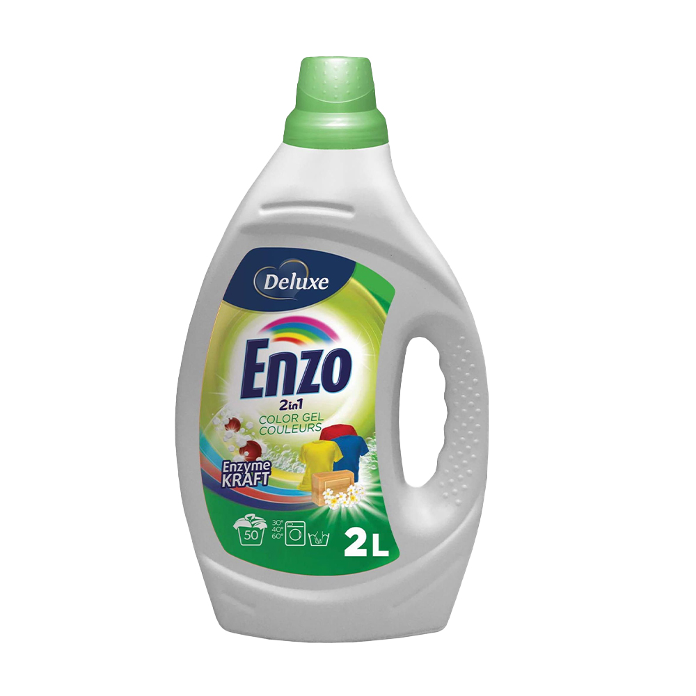 Гель для прання Deluxe Enzo 2 in 1 Сolor Gel для кольорових речей, 50 циклів прання, 2 л