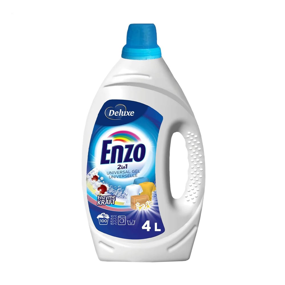 Гель для прання Deluxe Enzo 2 in 1 Universal Gel, 100 циклів прання, 4 л