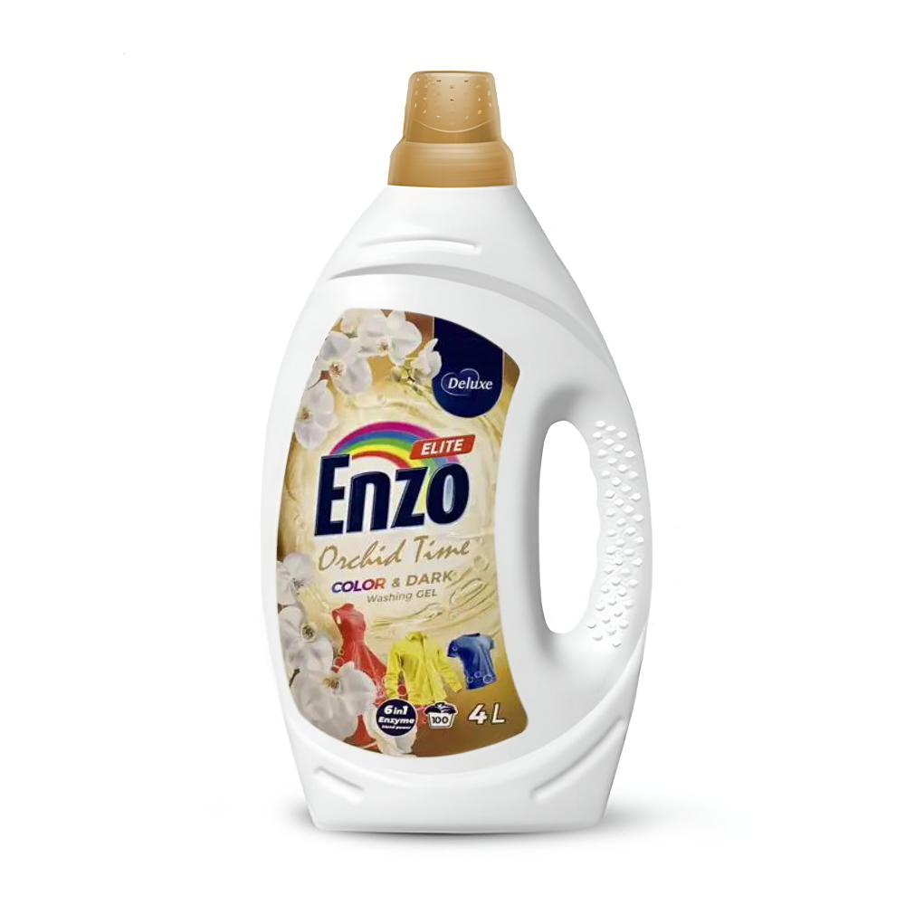Гель для прання Deluxe Enzo Elite Orchid Time Color &amp; Dark для кольорових та темних речей, 100 циклів прання, 4 л