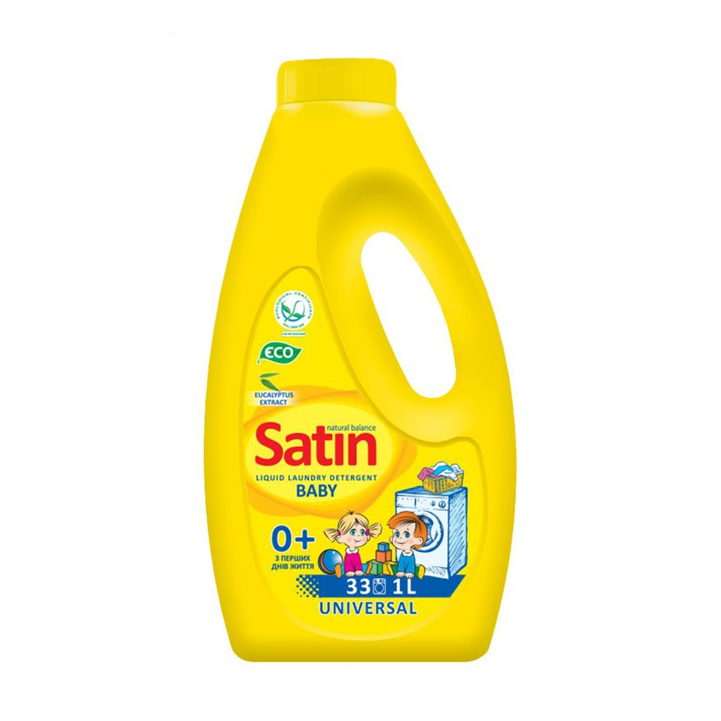 Гель для прання дитячого одягу Satin Baby Natural Balance, 33 цикли прання, 1 л