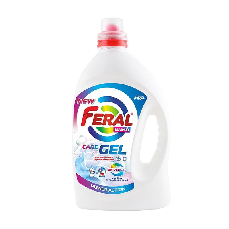 Гель для прання Feral Wash Universal Care Gel, 70 циклів прання, 3.5 л
