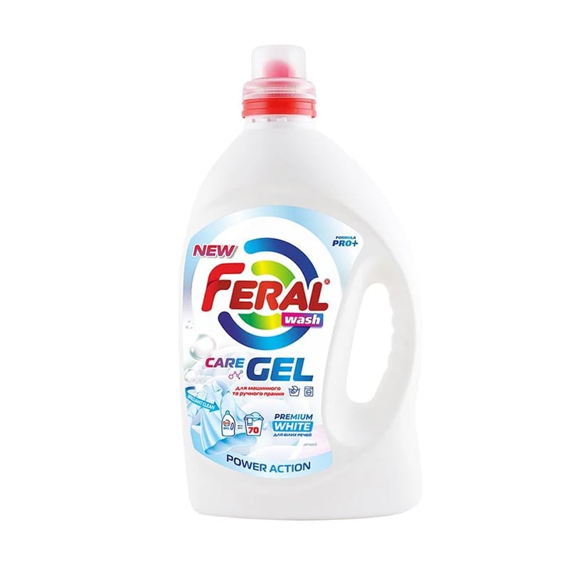 Гель для прання Feral Wash White Care Gel, 70 циклів прання, 3.5 л
