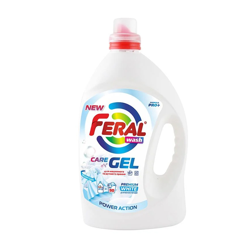 Гель для прання Feral Wash White Care Gel, 90 циклів прання, 4.5 л