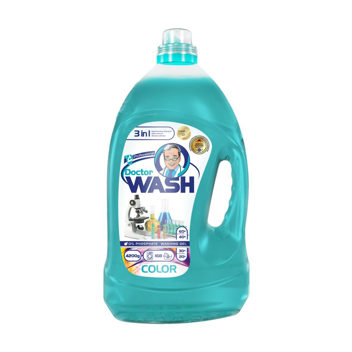 Гель для прання кольорових речей Doctor Wash Color, 168 циклів прання, 4.2 кг