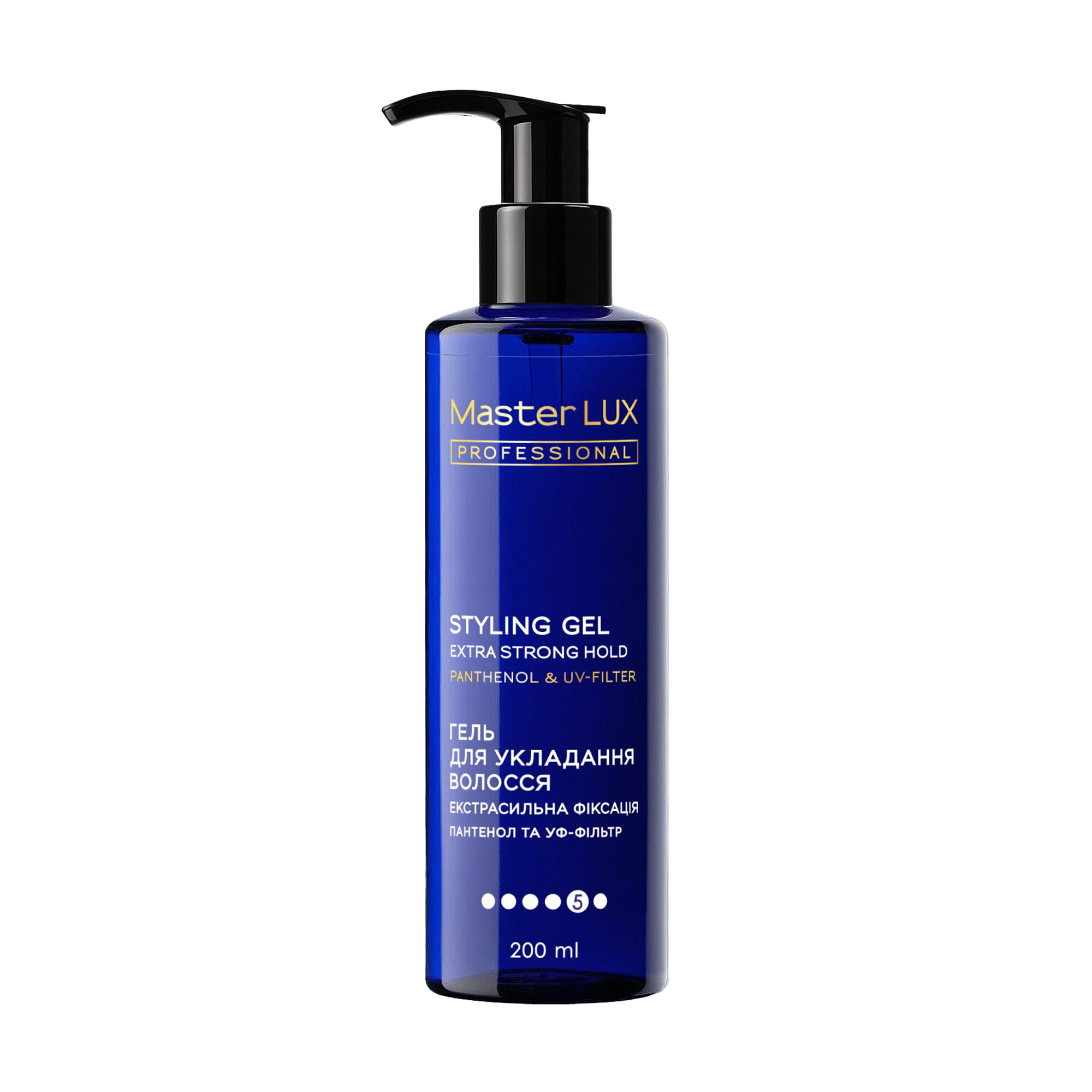 Гель для укладання волосся Master LUX Professional Styling Gel екстрасильна фіксація, 200 мл