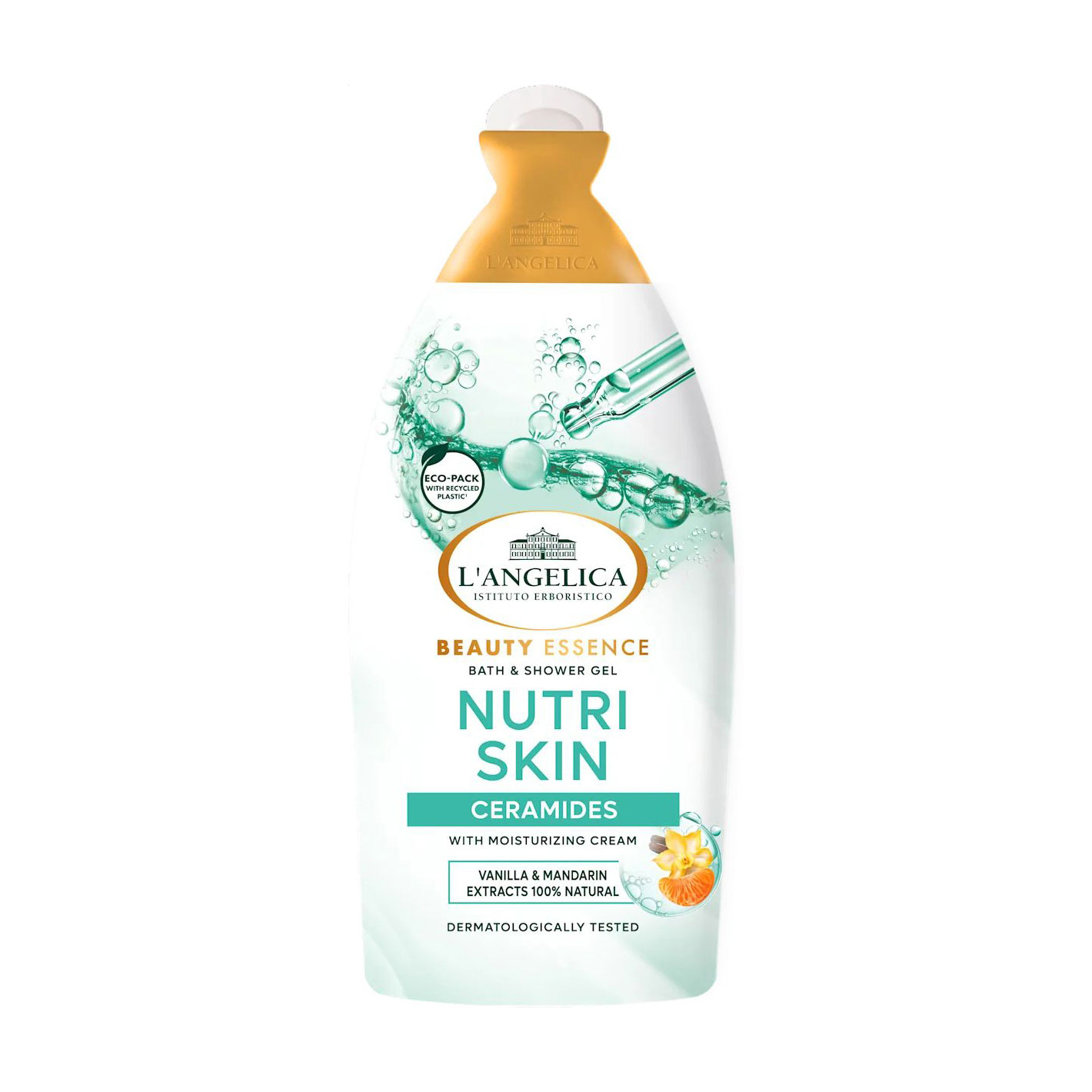Гель для ванни та душу L'angelica Beauty Essense Nutri Skin Bath &amp; Shower Gel з керамідами, ваніллю та мандарином, 500 мл