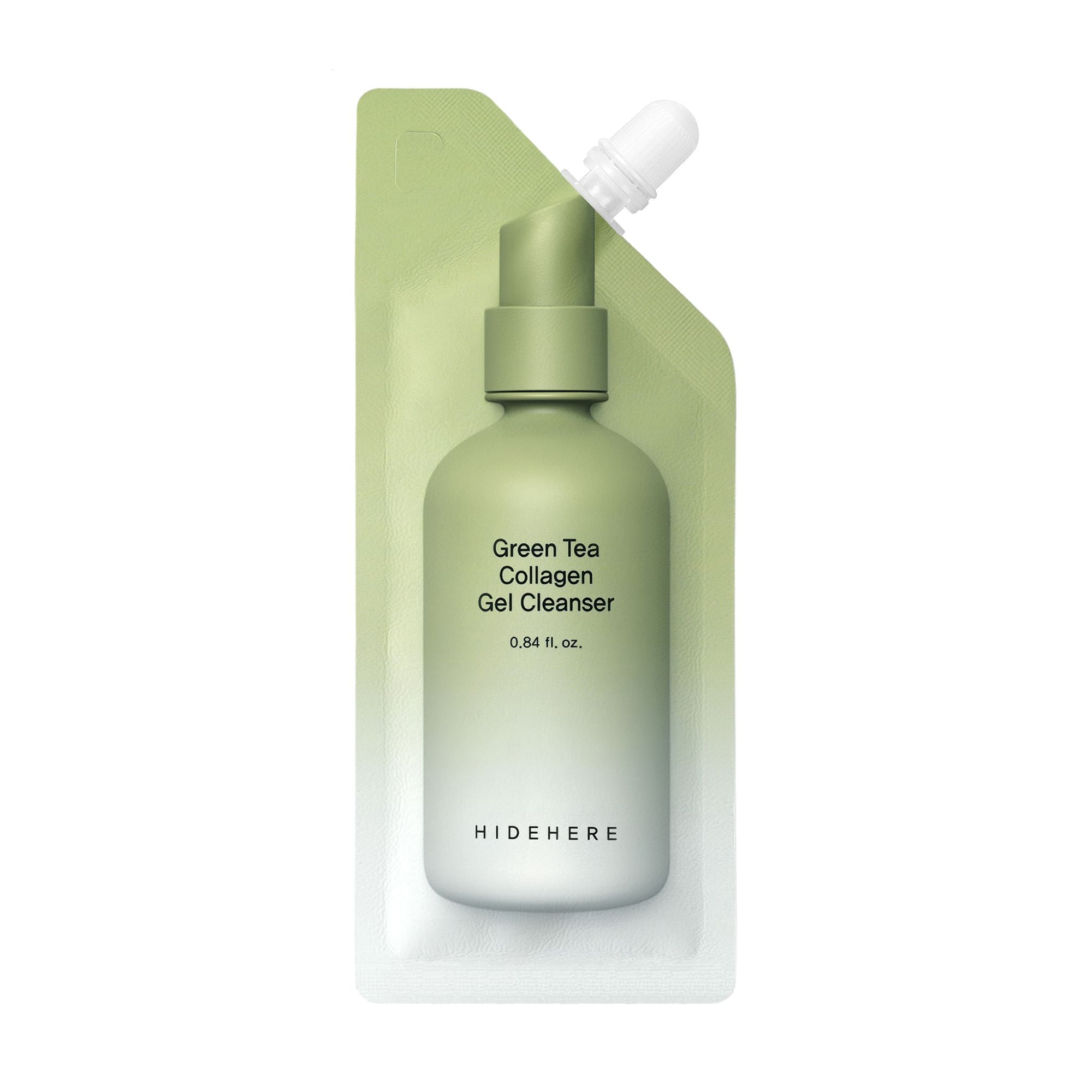 Гель для вмивання HIDEHERE Green Tea Collagen Gel Cleanser з колагеном та зеленим чаєм, 25 мл