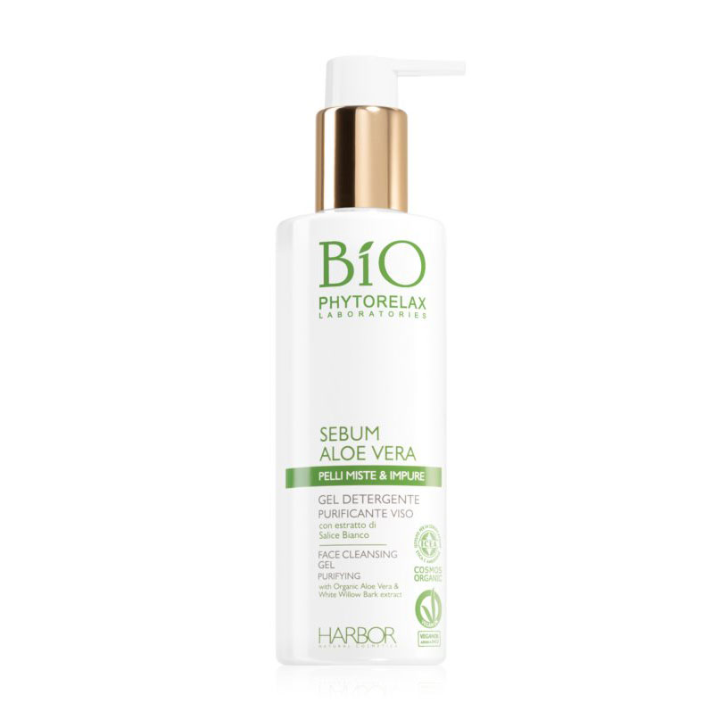 Гель для вмивання Phytorelax Laboratories Bio Sebum Aloe Vera Face Cleansing Gel Purifying, 200 мл