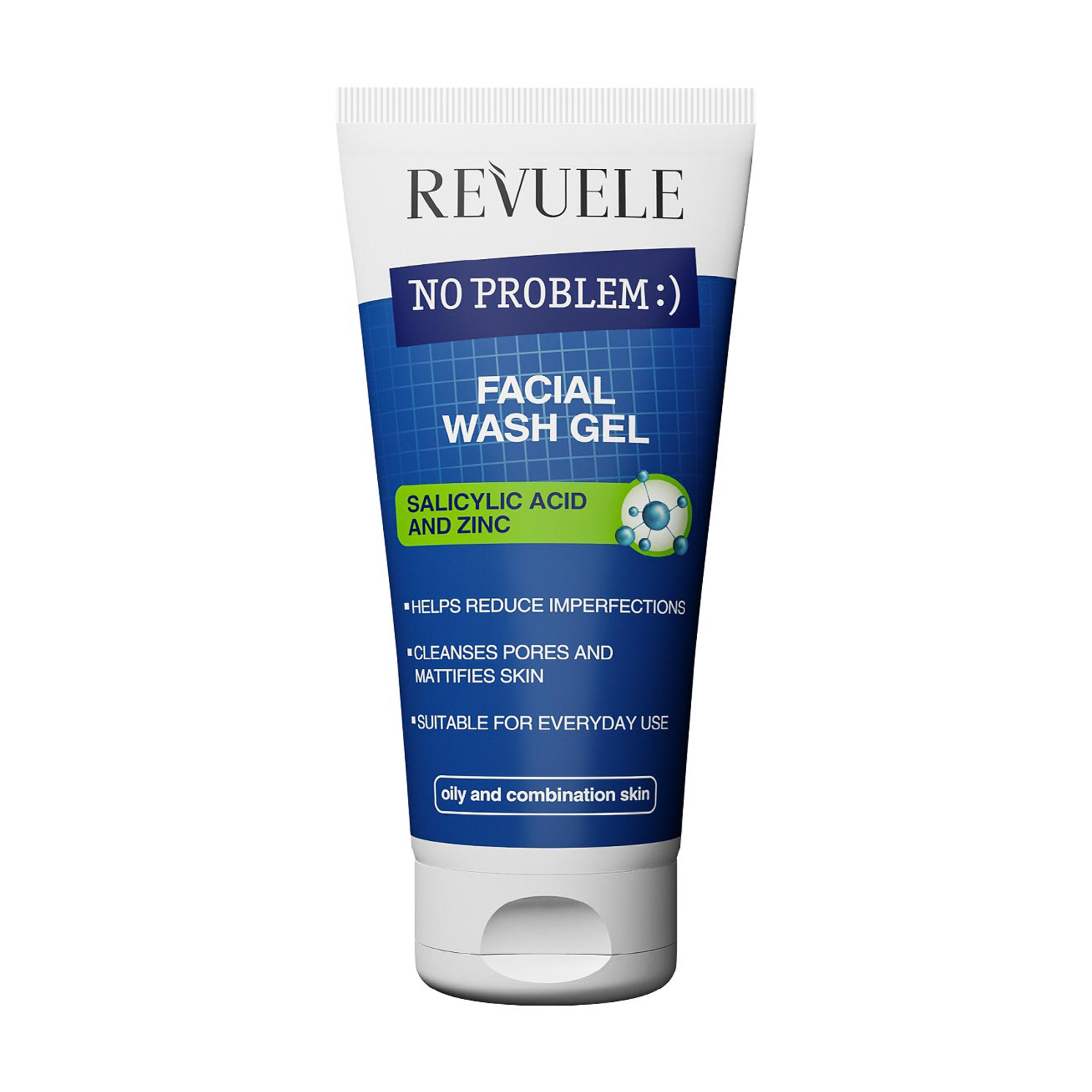 Гель для вмивання Revuele No Problem Facial Wash Gel для жирної та комбінованої шкіри, з саліциловою кислотою та цинком, 200 мл
