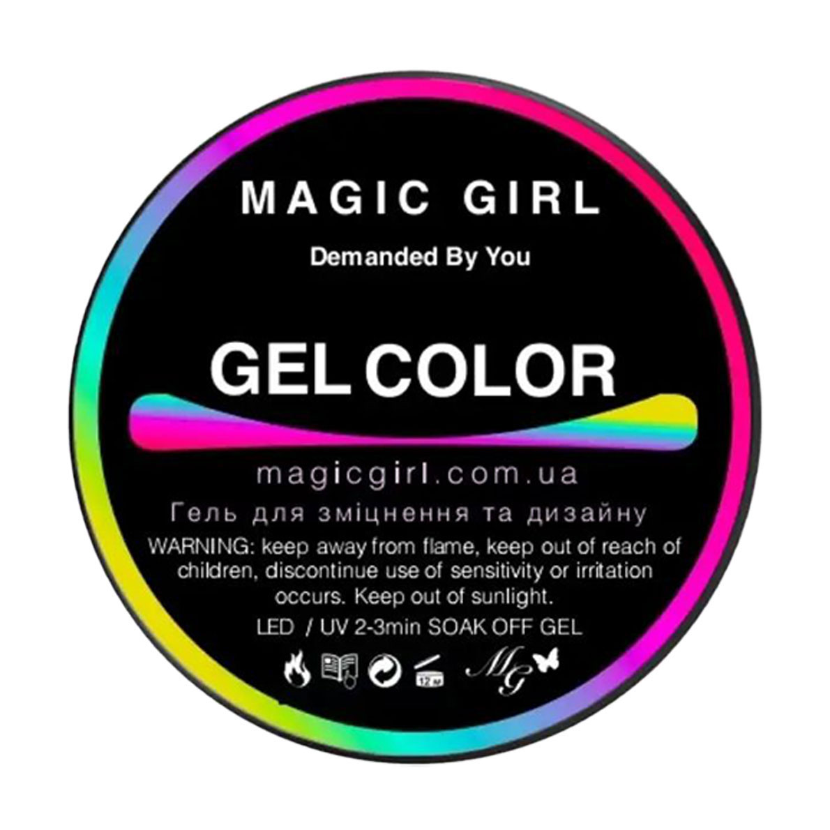 Гель для зміцнення та дизайну нігтів Magic Girl Color Gel М'ятний, 12 мл