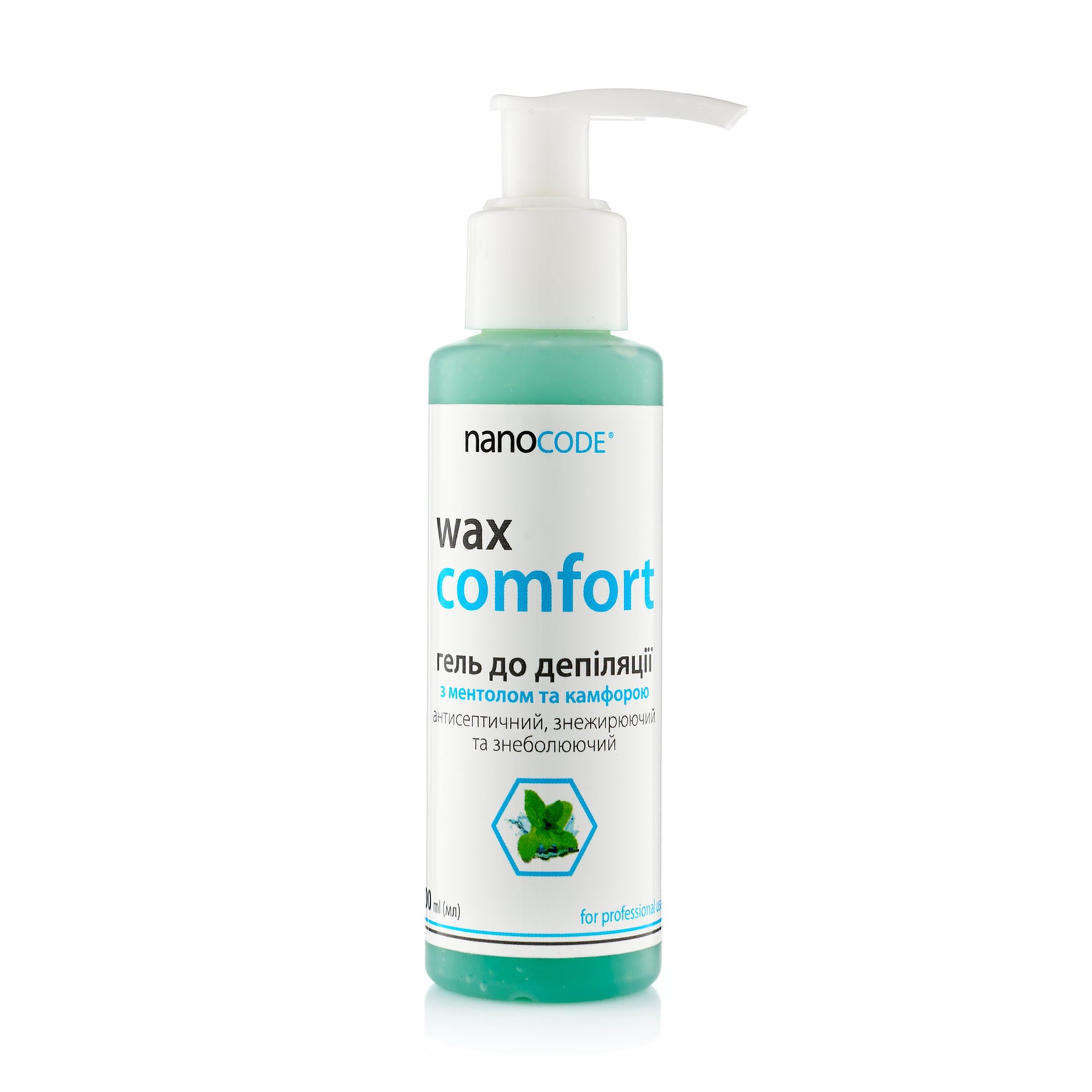 Гель до депіляції NanoCode Wax Comfort Gel з ментолом та камфорою, 100 мл