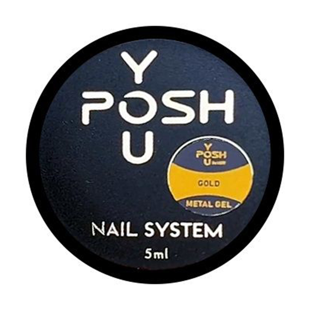 Гель-фарба для дизайну нігтів You Posh Metal Gel, Gold, 5 мл