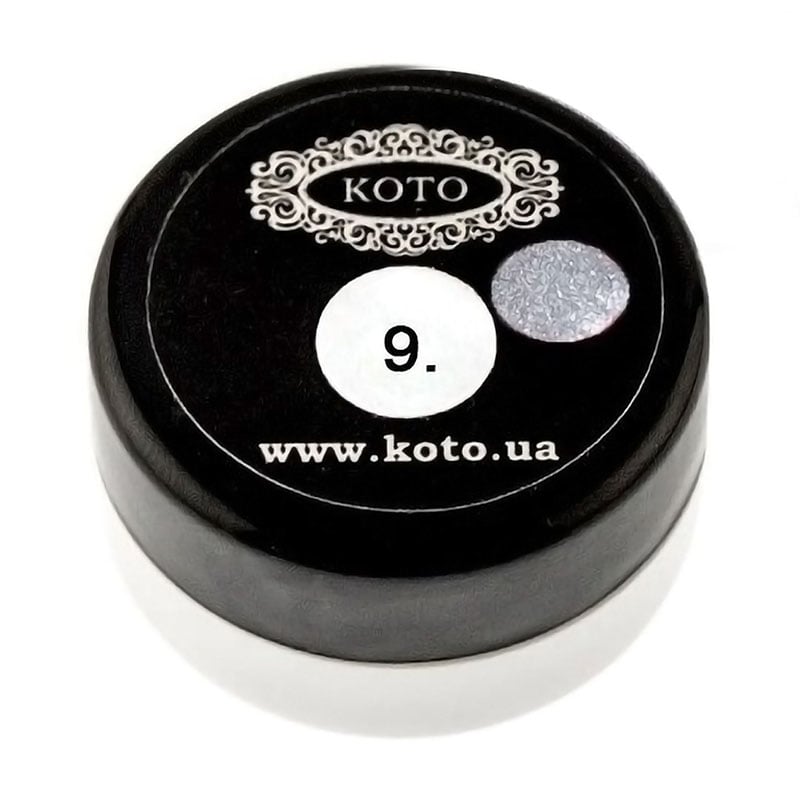 Гель-фарба для нігтів KOTO 9 Срібло, 5 мл